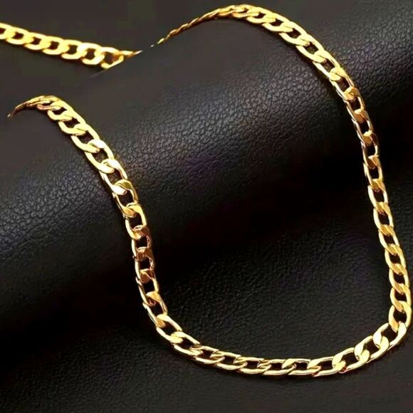 18k gold Cuban chain necklace - Picture 2 of 11